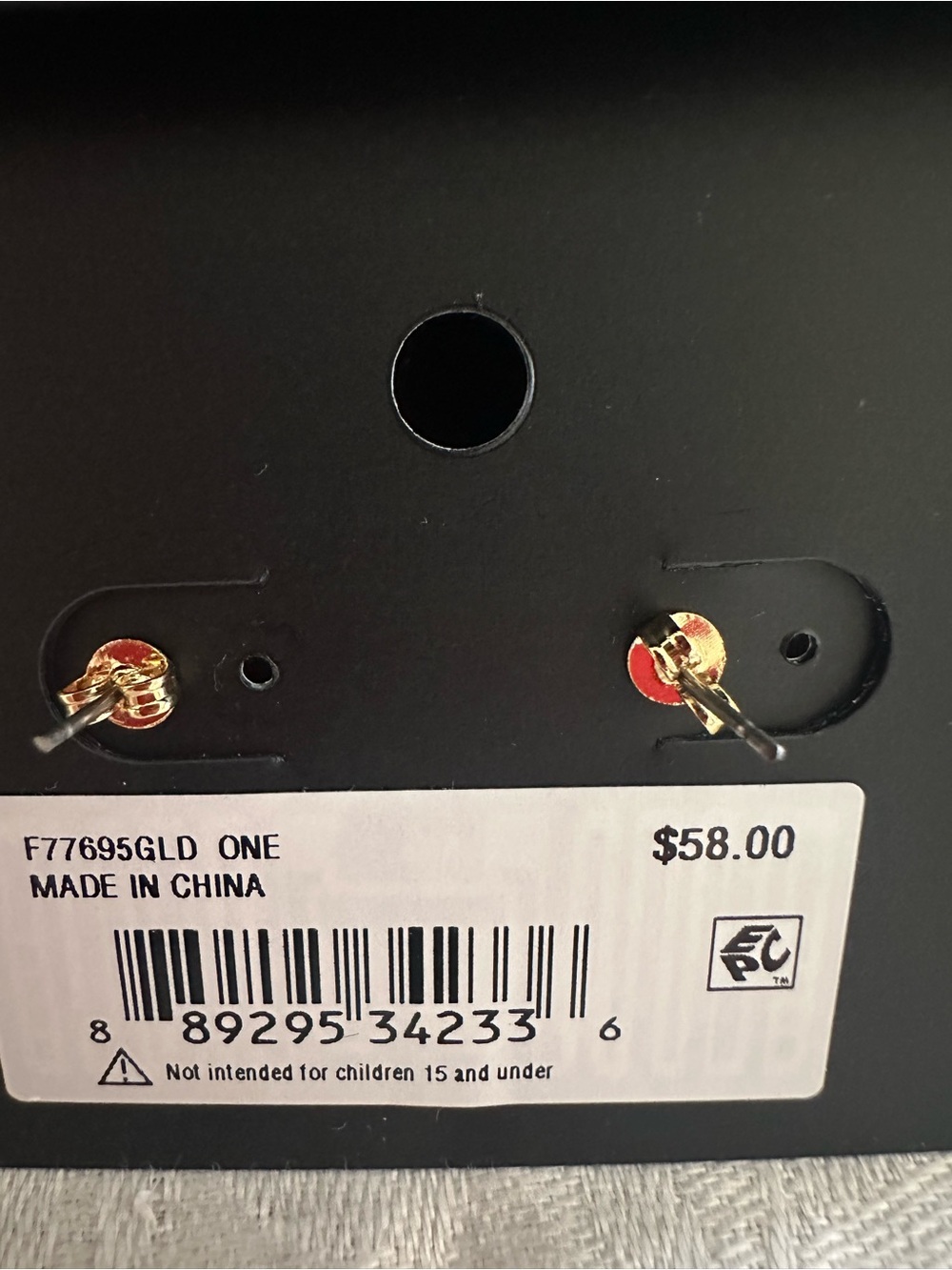 Coach Gold-Tone Horse & Carriage Stud Earrings with Red Backing - Picture 2 of 2